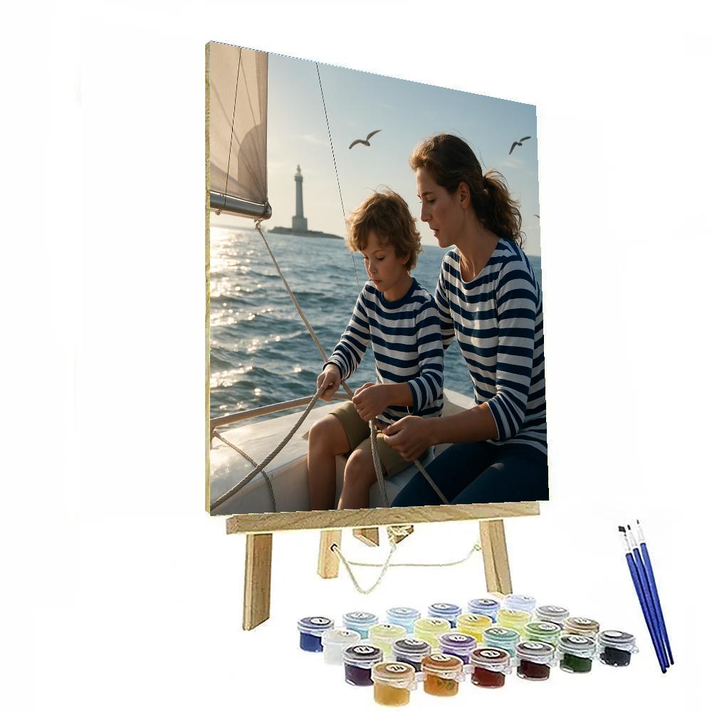 Sailing Small Boat Together Paint by numbers kits