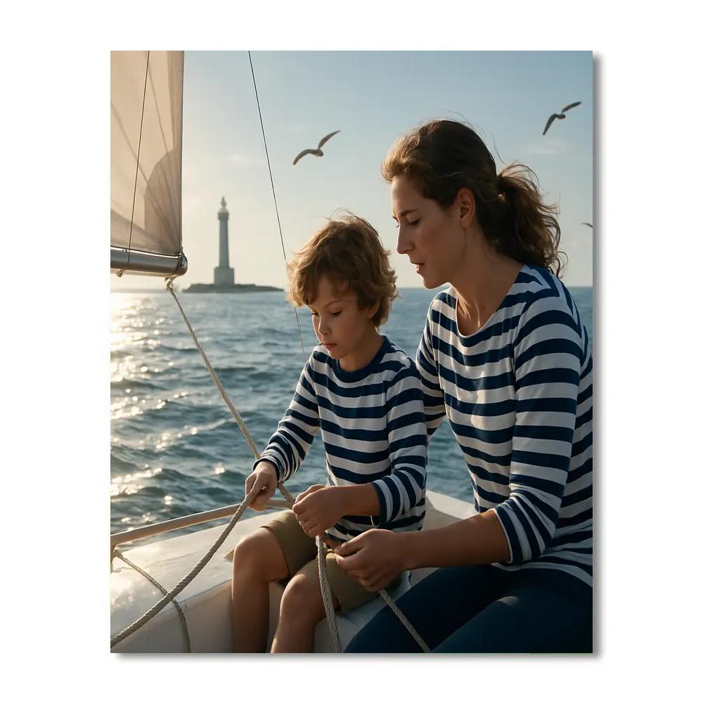 Sailing Small Boat Together Paint by numbers kits