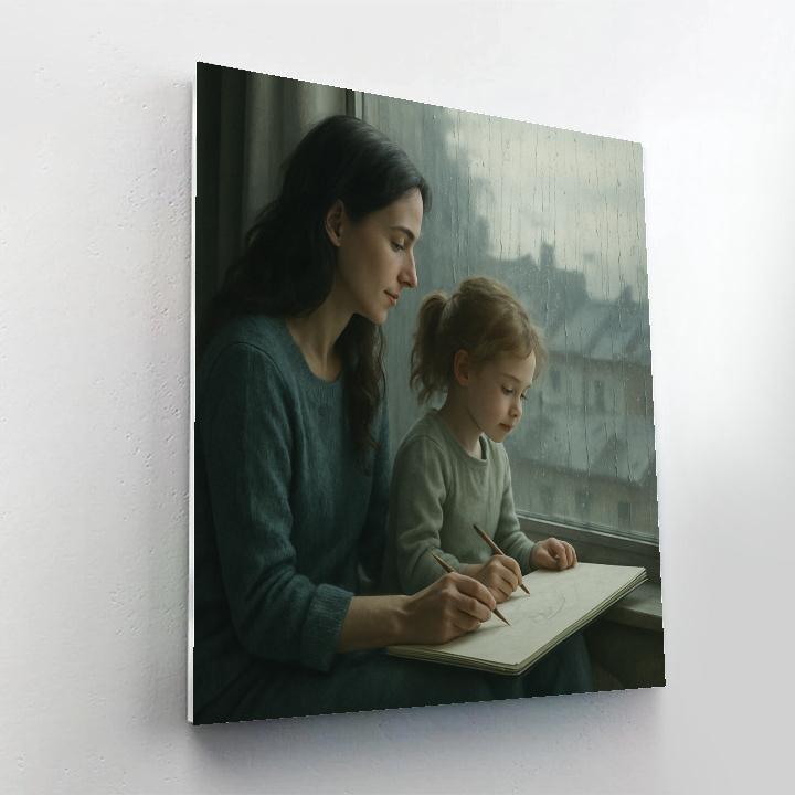 Window Seat Rainy Day Drawing Number painting