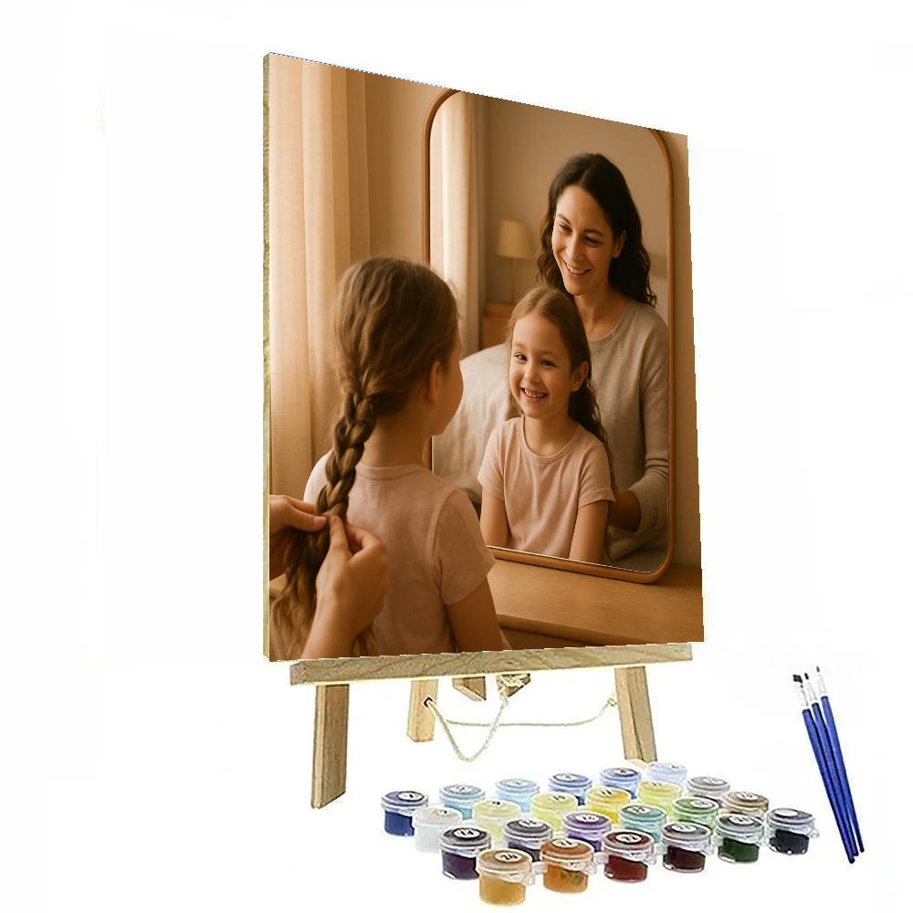 Morning Mirror Hair Braiding Painting by numbers kit