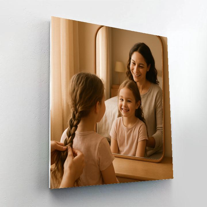 Morning Mirror Hair Braiding Painting by numbers kit