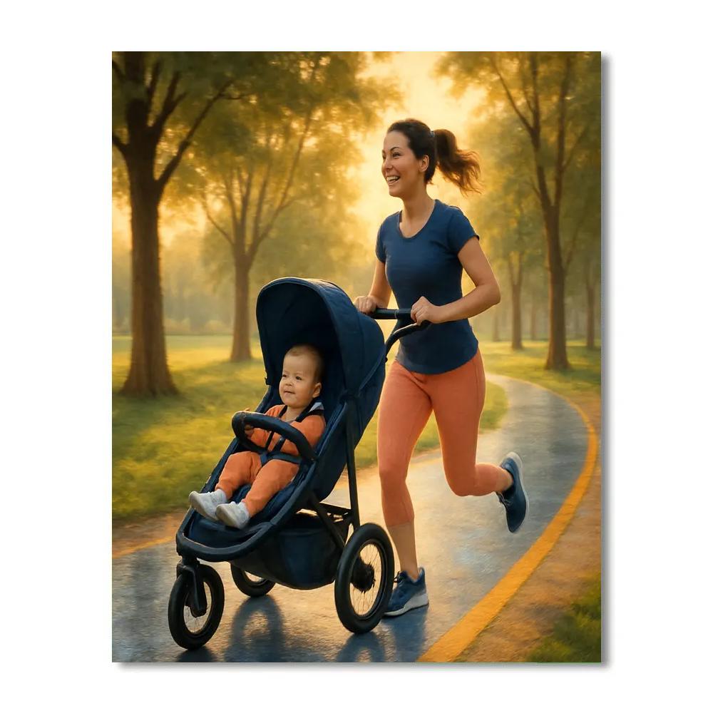 Sunrise Jog Pushchair Bond paint by number