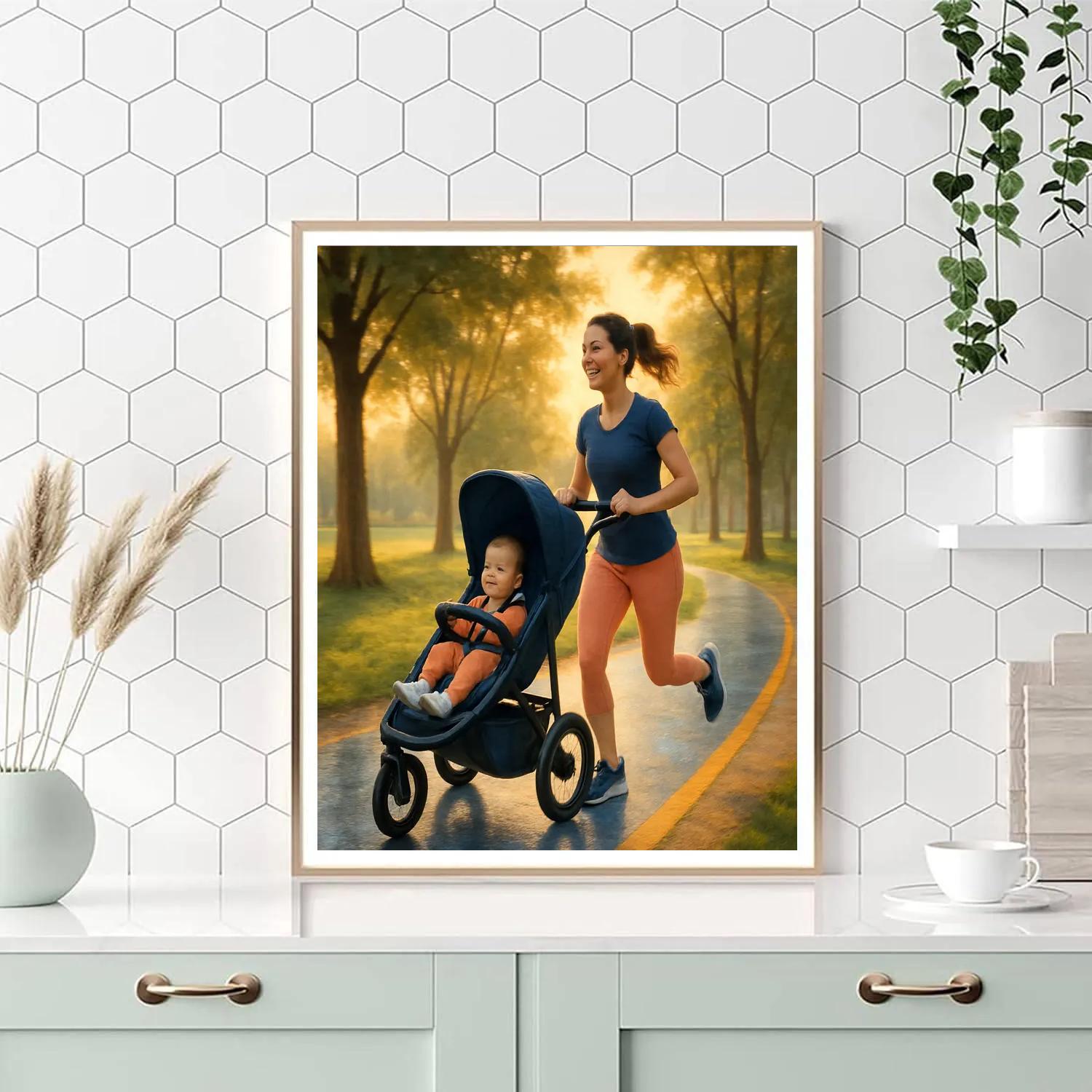 Sunrise Jog Pushchair Bond paint by number