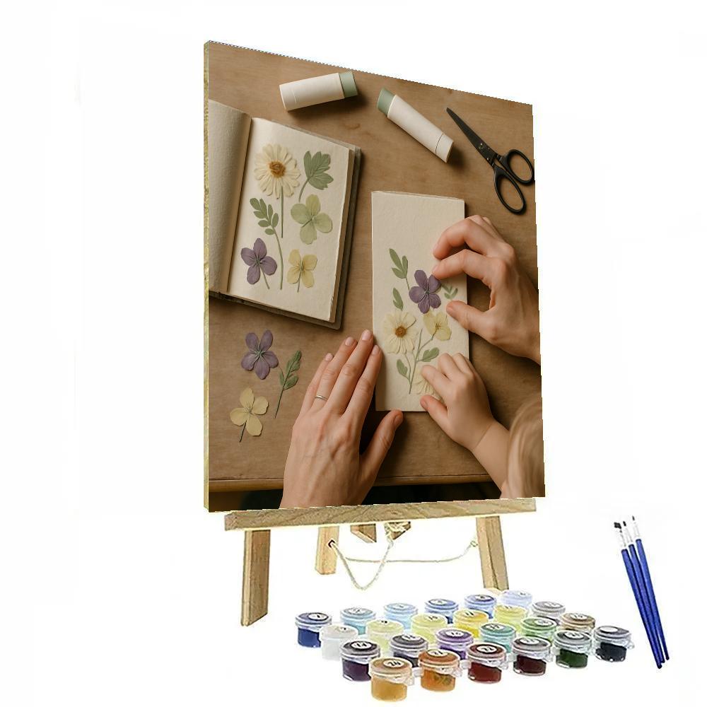 Handmade Card Pressing Flowers Number painting