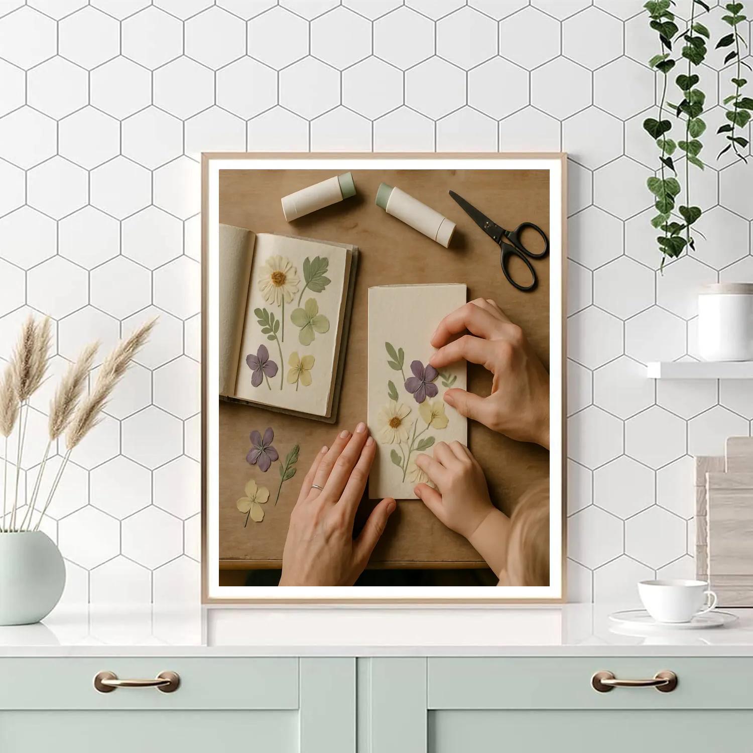 Handmade Card Pressing Flowers Number painting
