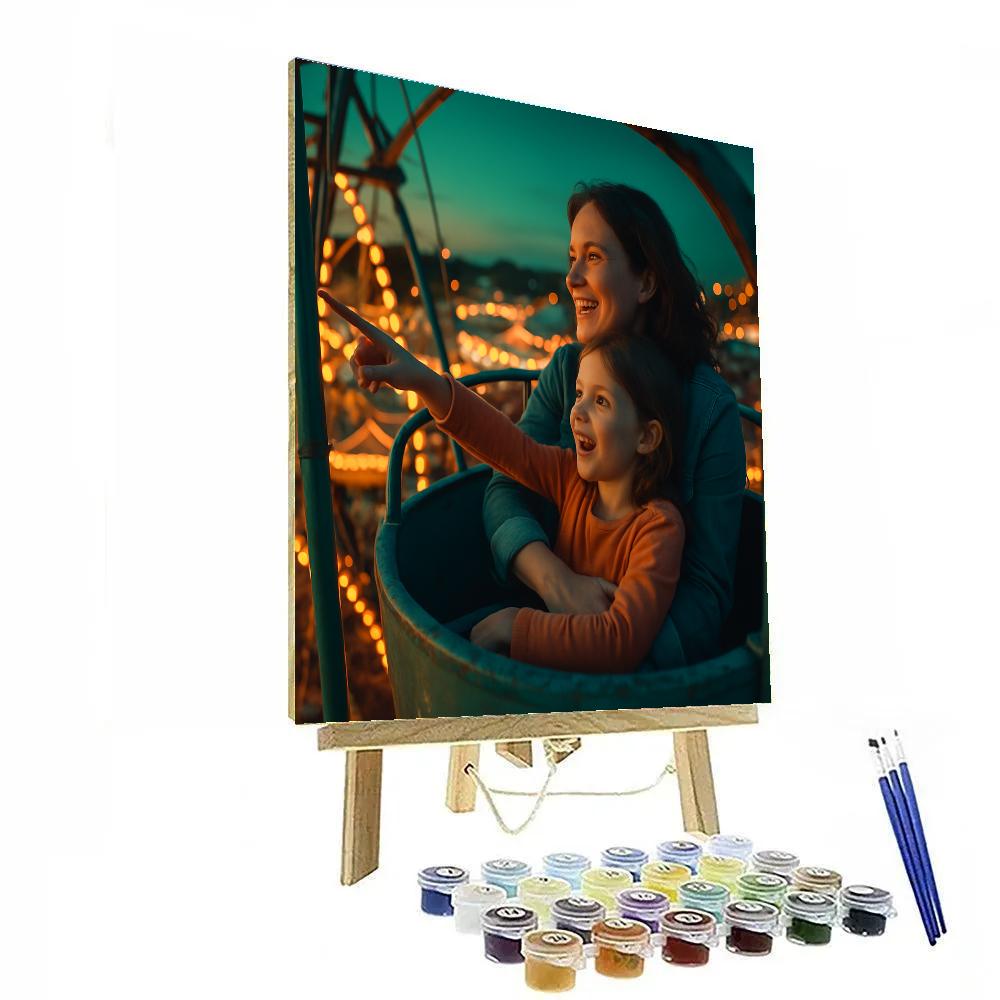 Amusement Park Ferris Wheel View paint by number