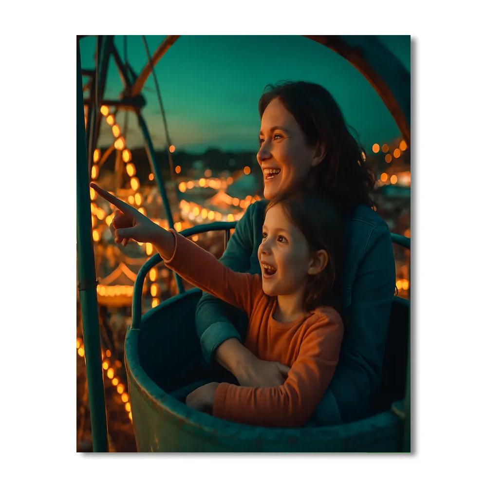 Amusement Park Ferris Wheel View paint by number