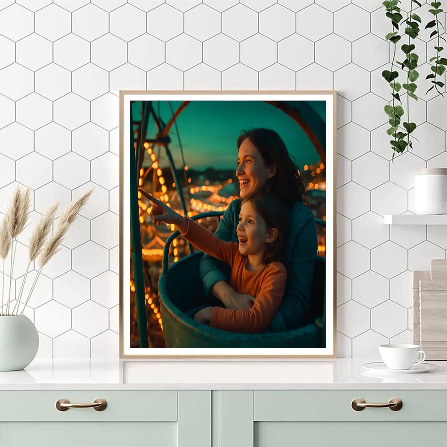 Amusement Park Ferris Wheel View paint by number