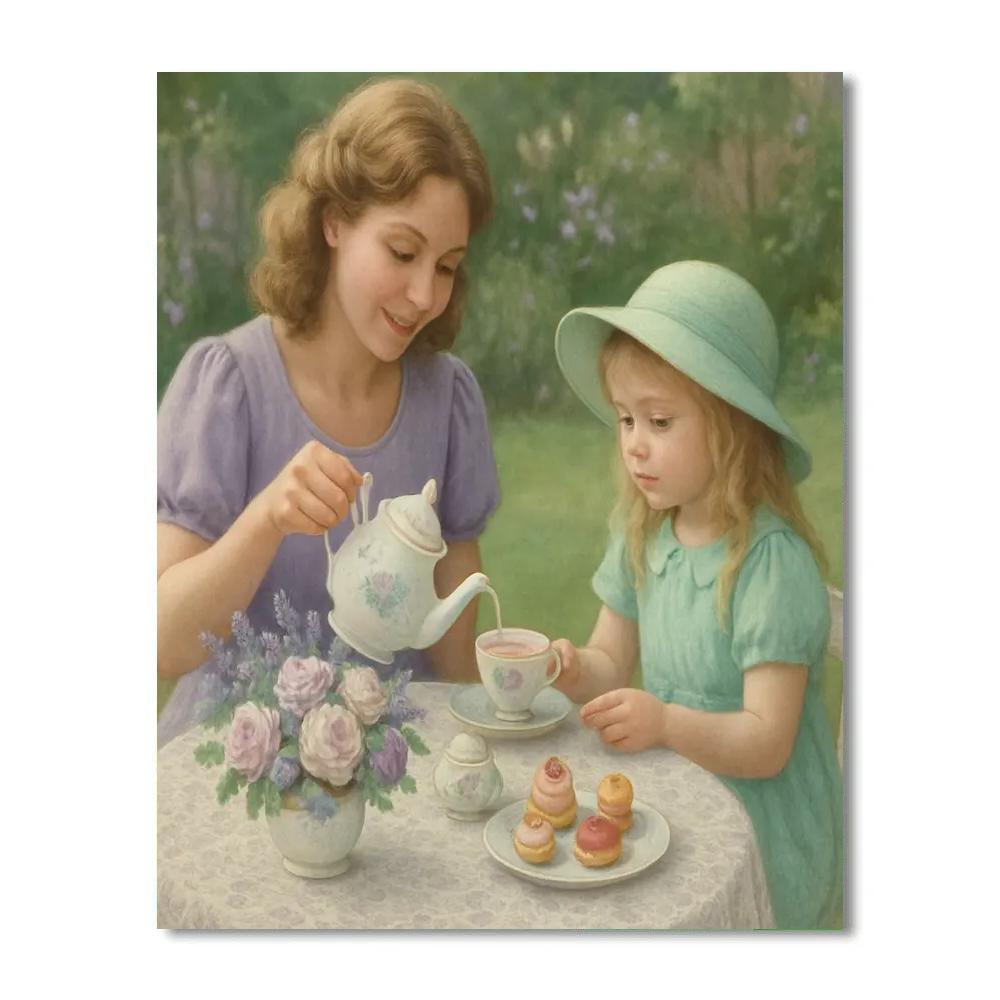 Garden Tea Party Etiquette Numbered painting kits