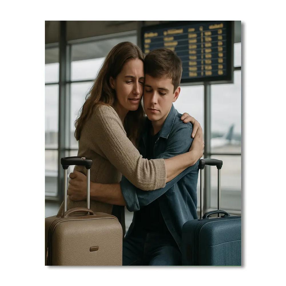 Airport Farewell Hug DIY paint by numbers