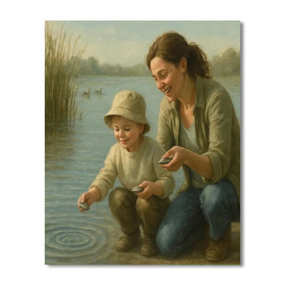 Pond Skipping Stones Lesson Paint by numbers kits