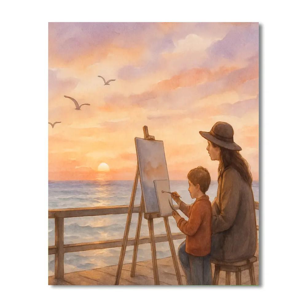 Sunset Painting On The Pier Paint by numbers art