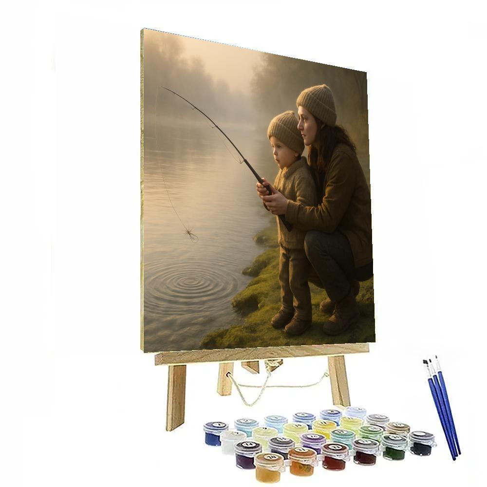Teaching To Fly Fish At Dawn Painting by numbers kit