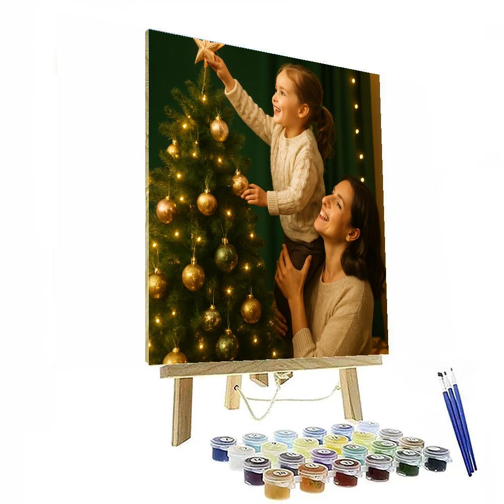 Holiday Tree Decorating Together Paint by numbers kits