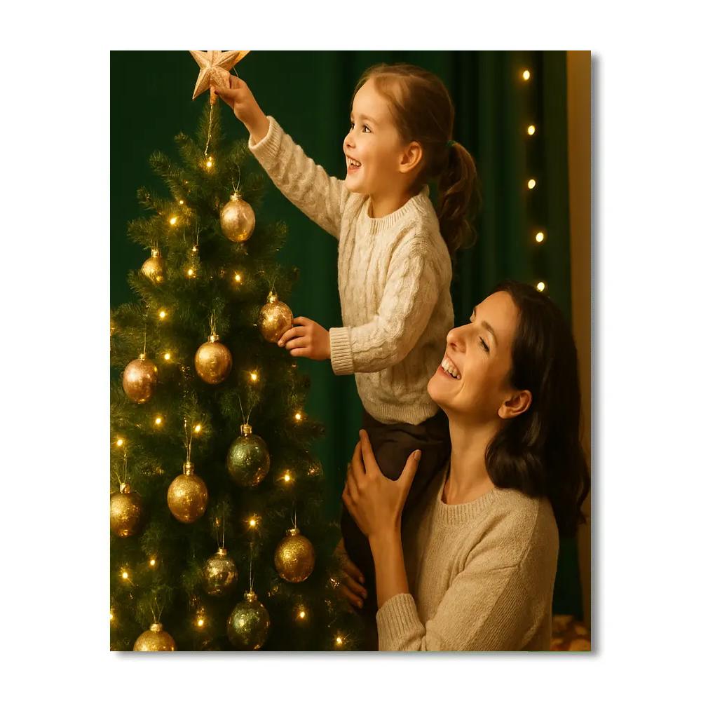 Holiday Tree Decorating Together Paint by numbers kits