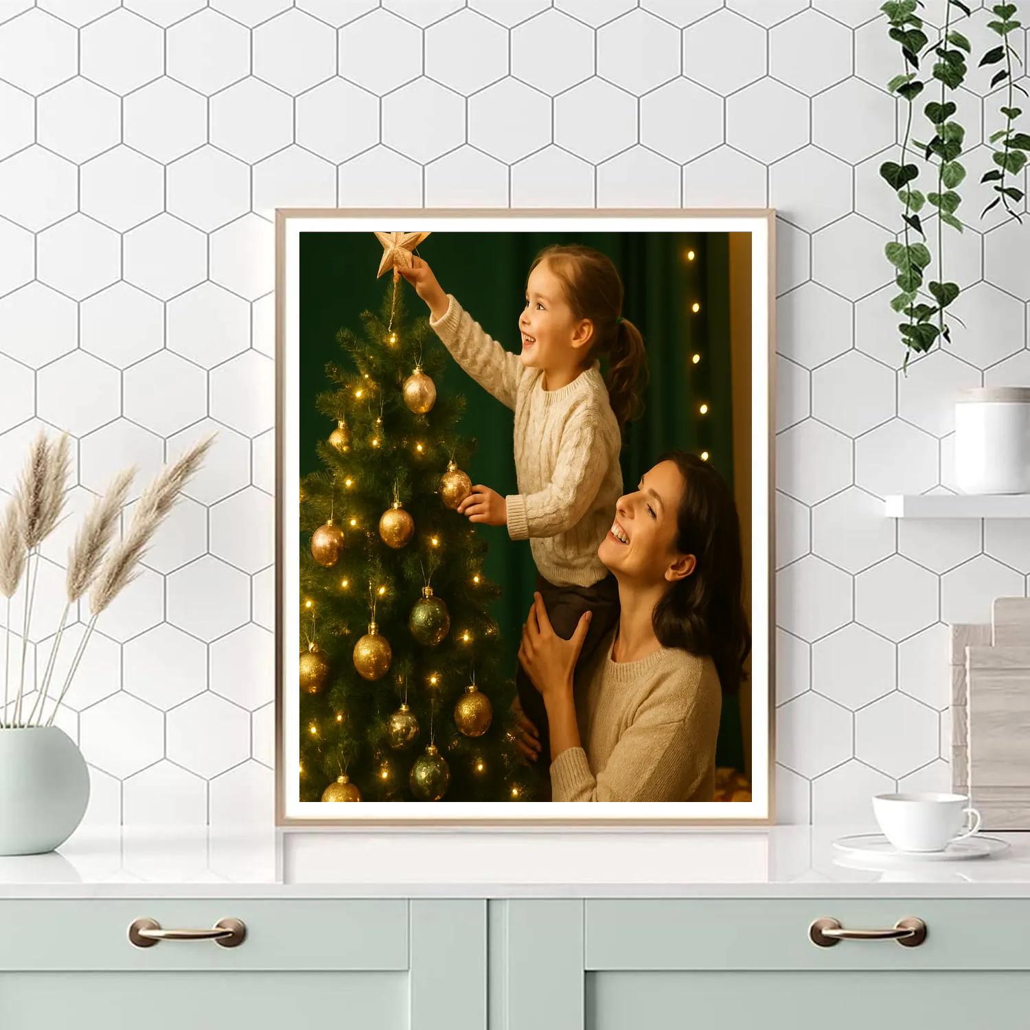 Holiday Tree Decorating Together Paint by numbers kits