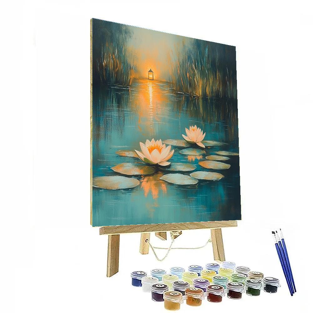 Edgar Degas Inspired Water Lilies At Dawn Number painting