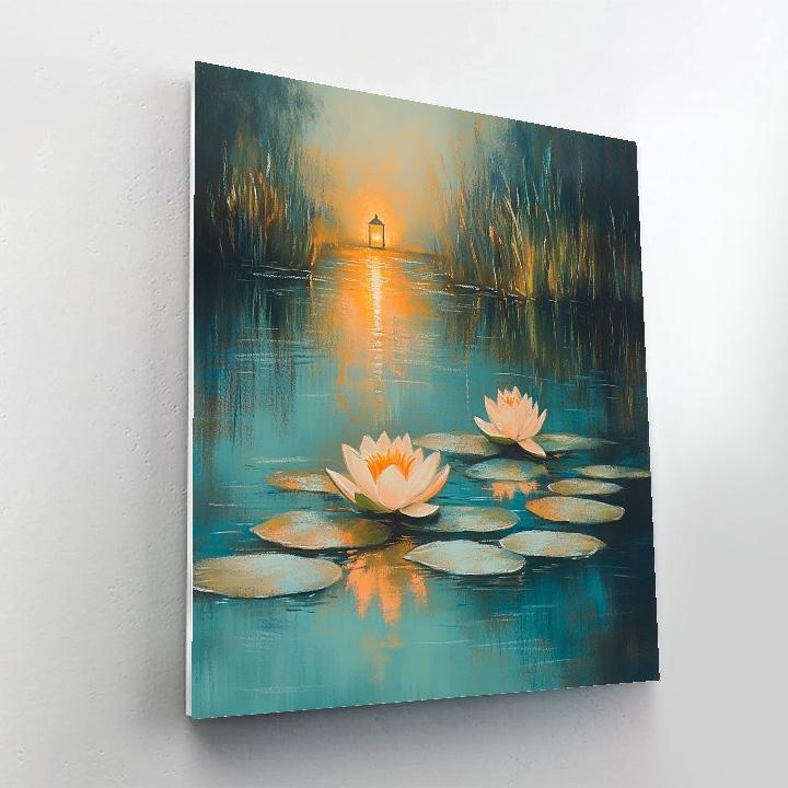 Edgar Degas Inspired Water Lilies At Dawn Number painting