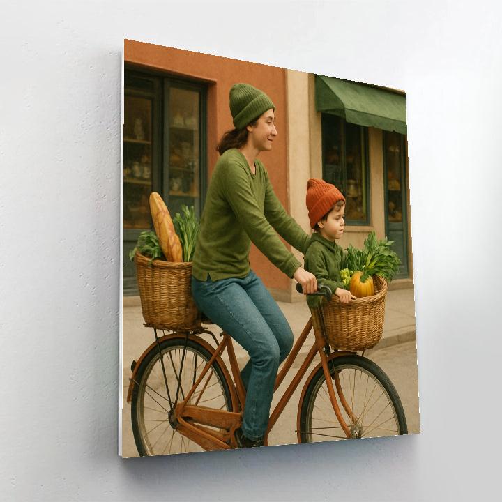 Bike Basket Grocery Run Painting by numbers kit
