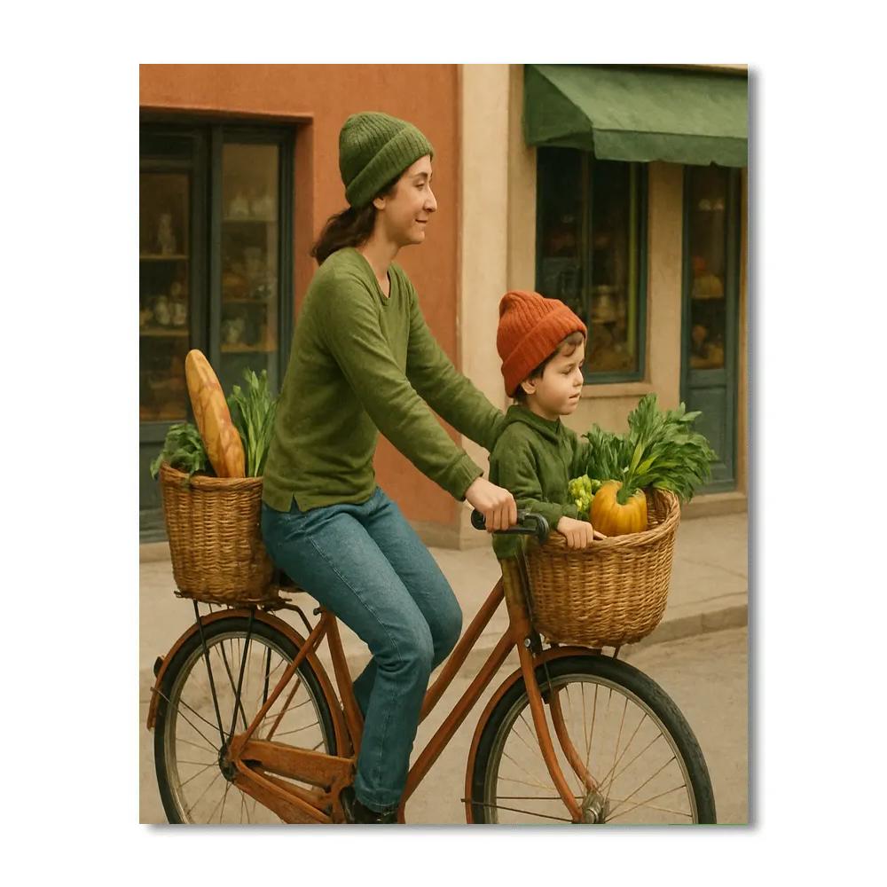 Bike Basket Grocery Run Painting by numbers kit