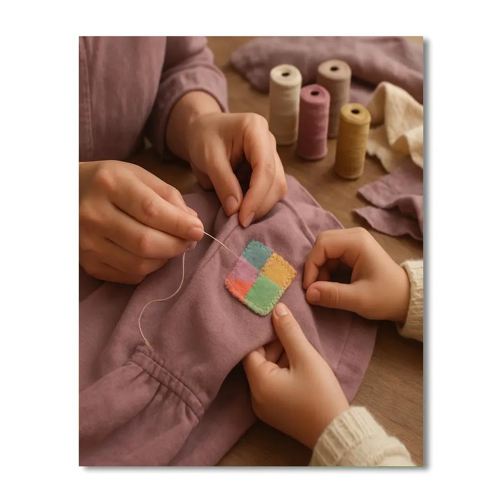 Teaching To Sew A Simple Patch paint by color