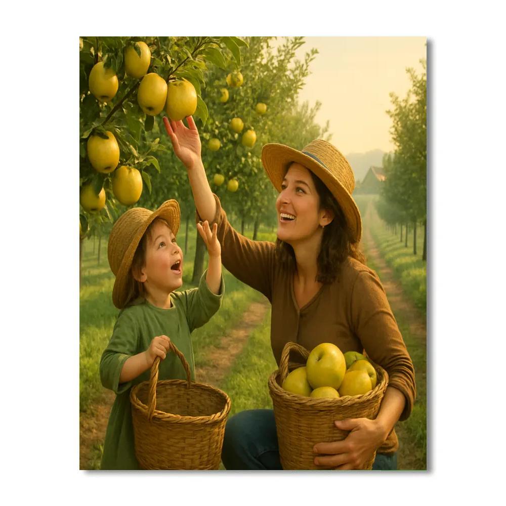 Sunrise Fruit Orchard Picking DIY paint by numbers