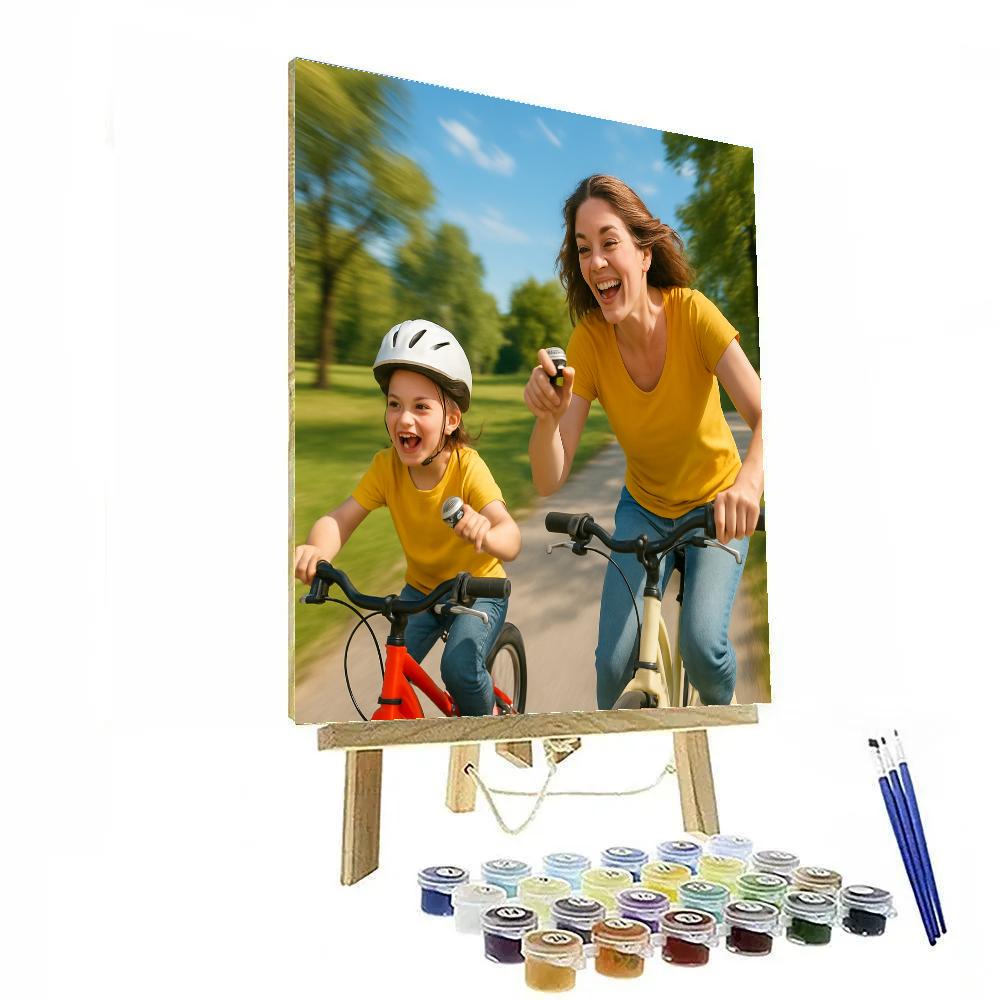 Bike Bell Ringing Park Race Paint by numbers art