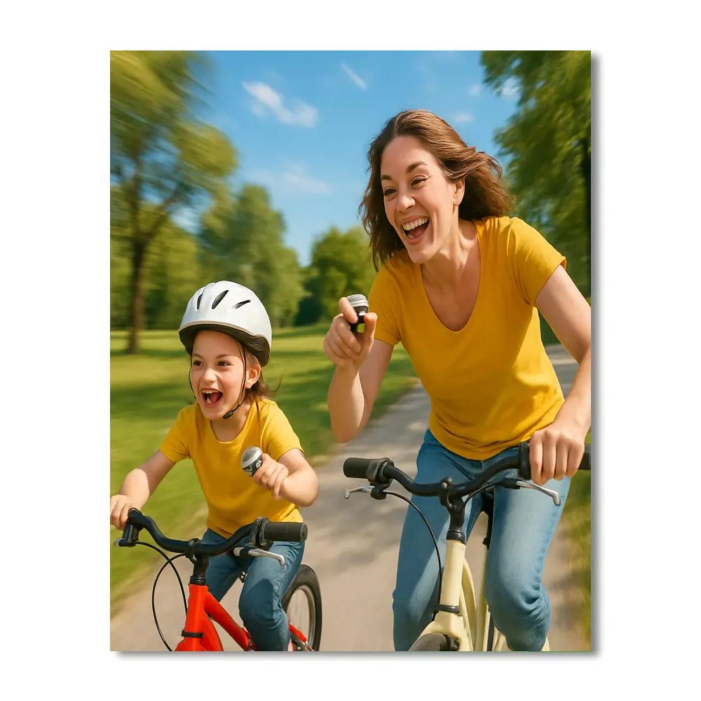 Bike Bell Ringing Park Race Paint by numbers art