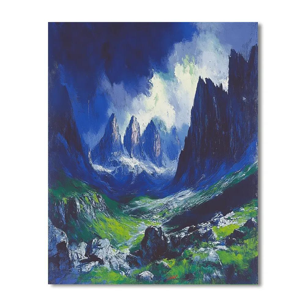 Edgar Degas Inspired Mountain Storm paint by numbers