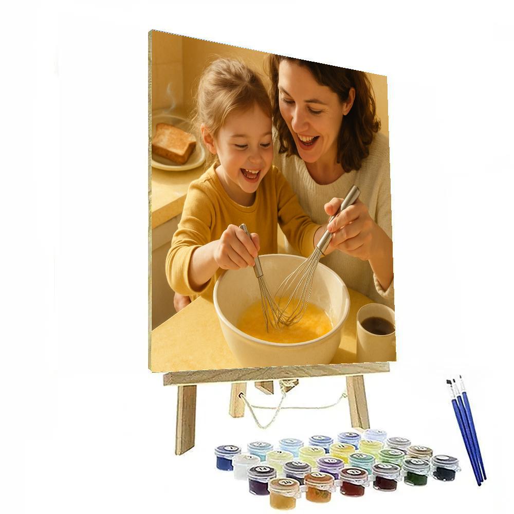 Teaching To Whisk Eggs For Breakfast Painting by numbers kit