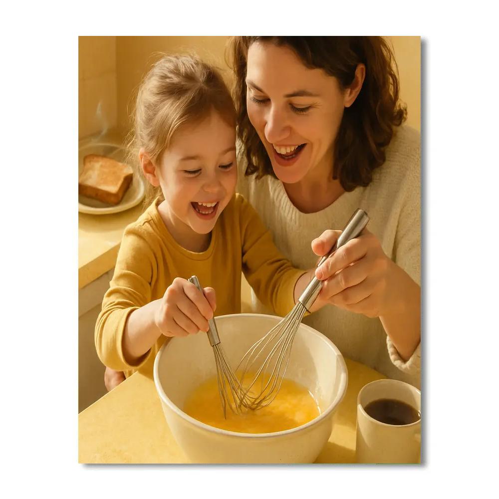Teaching To Whisk Eggs For Breakfast Painting by numbers kit