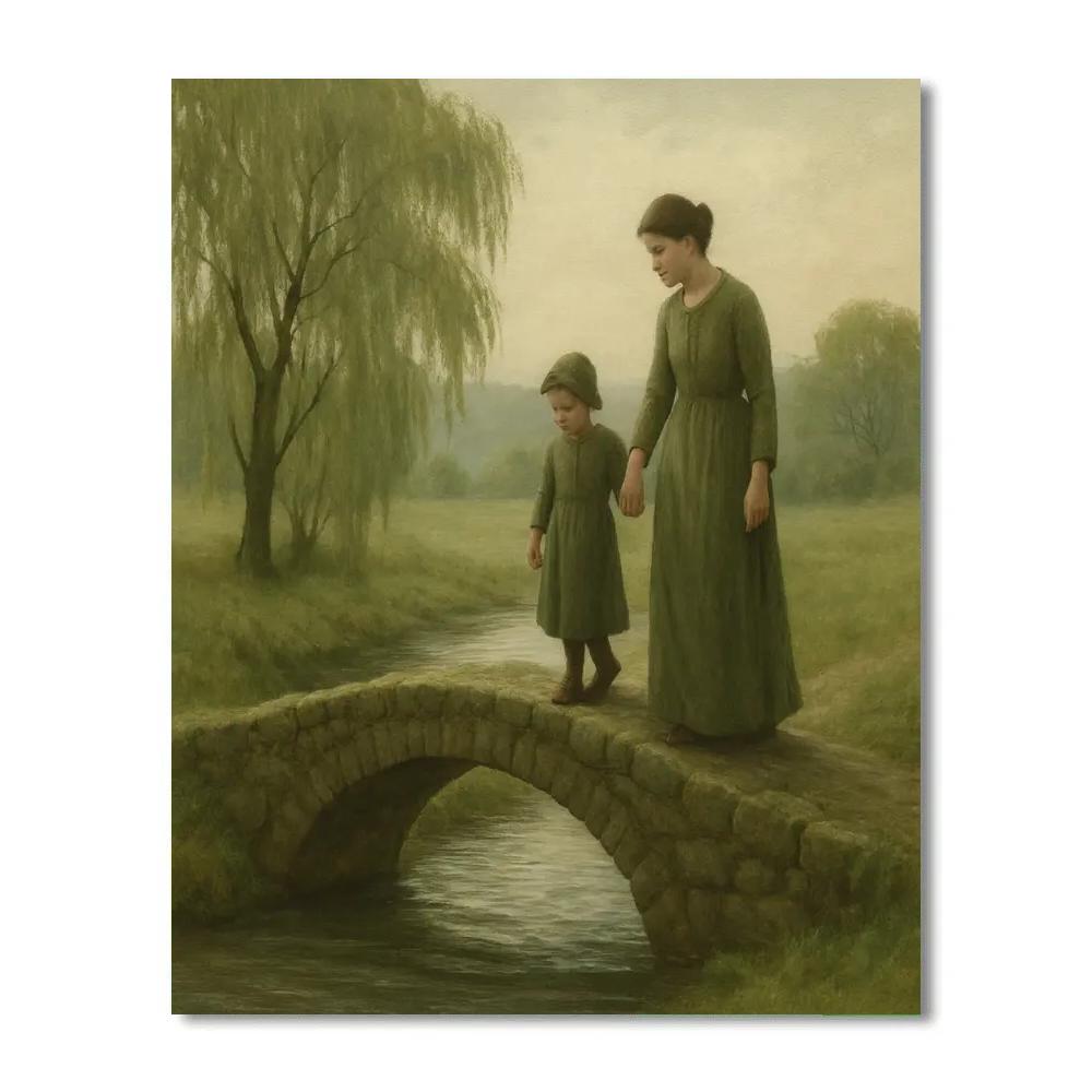 Hand In Hand Across Stone Bridge DIY paint by numbers