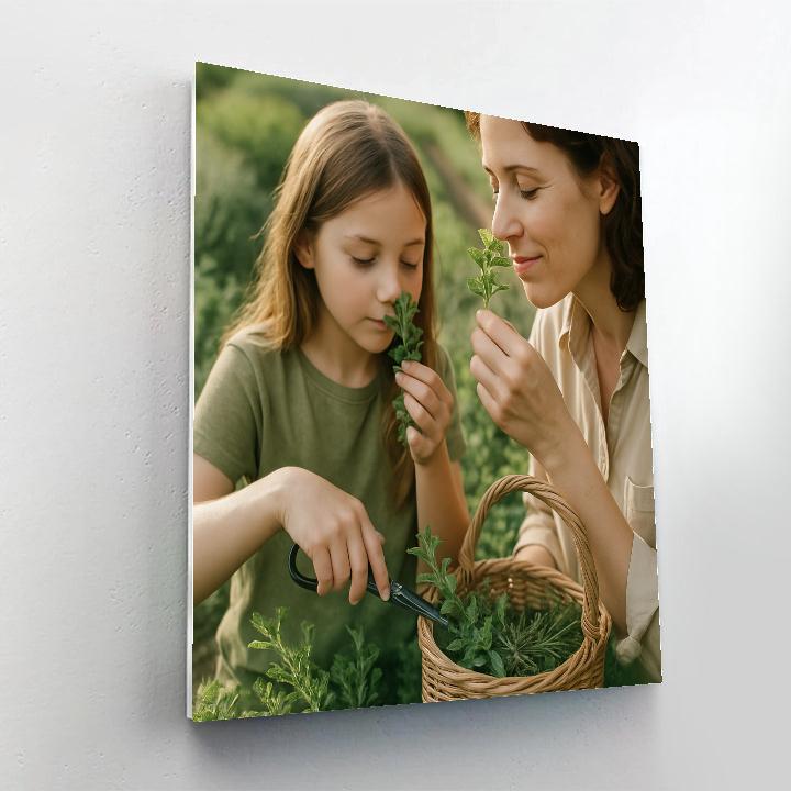 Sunlit Harvesting Of Herbs Painting by numbers kit