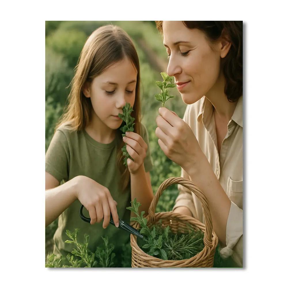 Sunlit Harvesting Of Herbs Painting by numbers kit