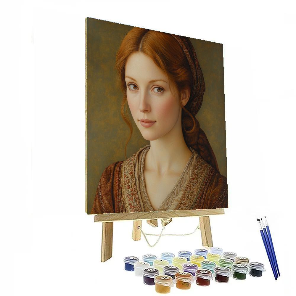 Leonardo Da Vinci Inspired Renaissance Portrait Of A Woman Paint by numbers art