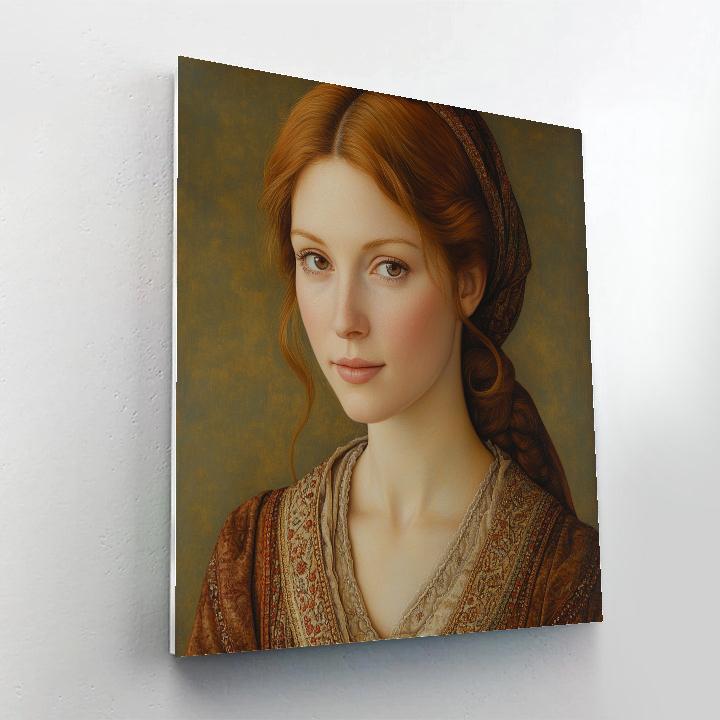 Leonardo Da Vinci Inspired Renaissance Portrait Of A Woman Paint by numbers art