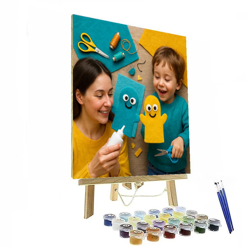 Puppet Making With Felt Paint by numbers art