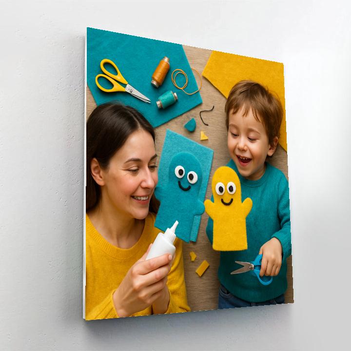 Puppet Making With Felt Paint by numbers art