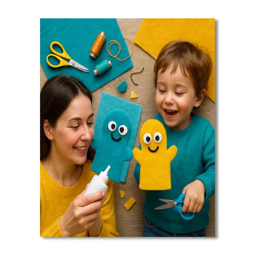 Puppet Making With Felt Paint by numbers art