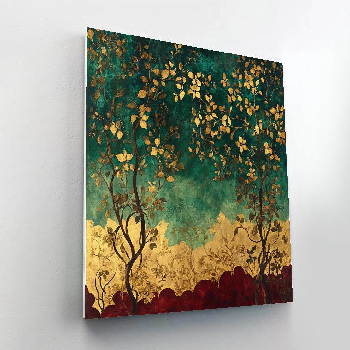 Gustav Klimt Inspired Golden Floral Garden DIY paint by numbers