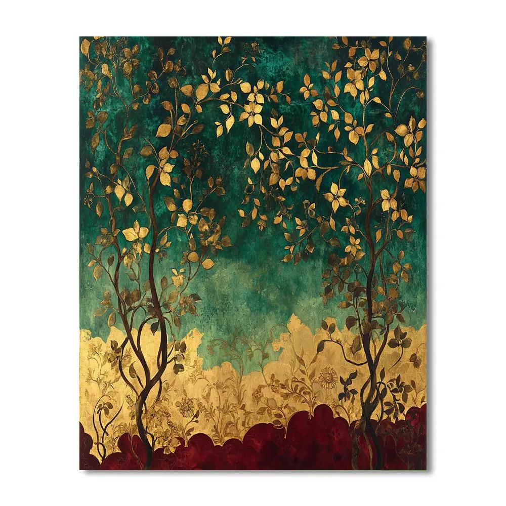 Gustav Klimt Inspired Golden Floral Garden DIY paint by numbers