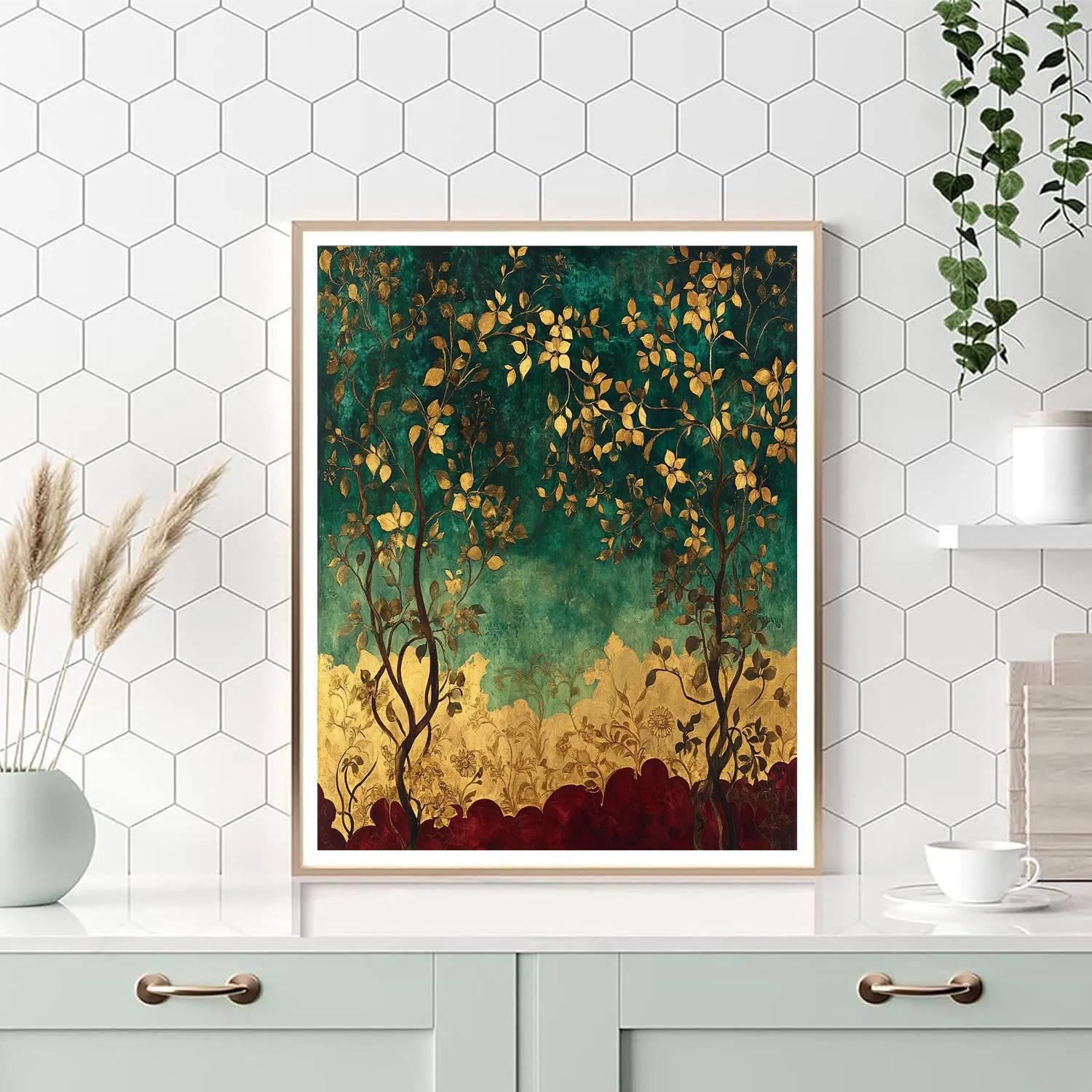 Gustav Klimt Inspired Golden Floral Garden DIY paint by numbers