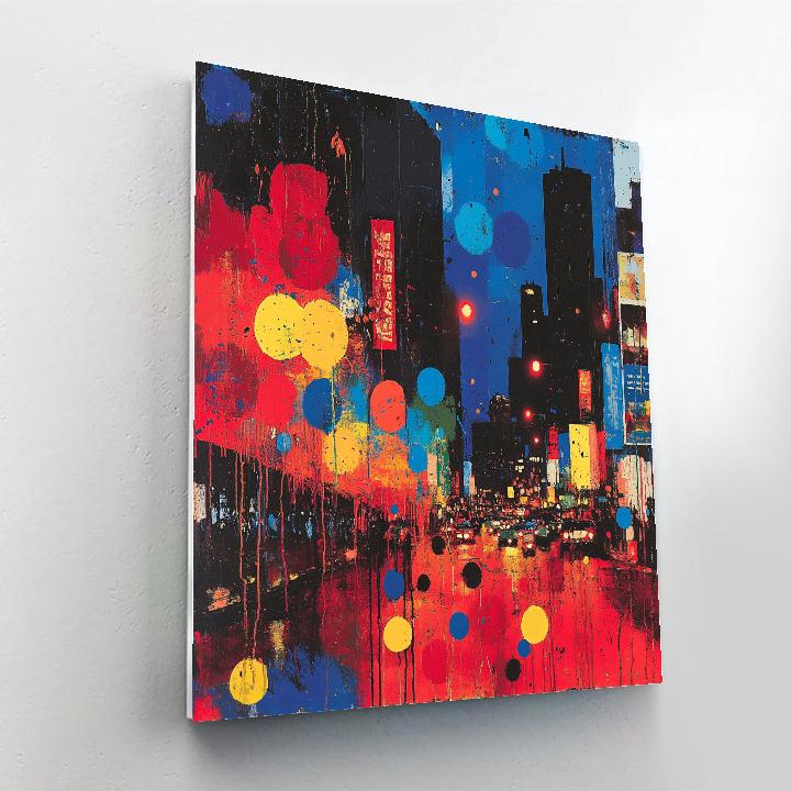 Jackson Pollock Inspired Energetic Urban Night paint by numbers