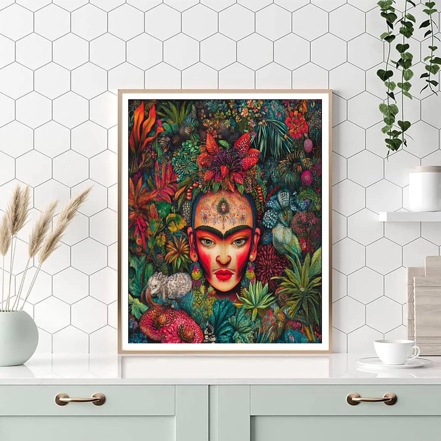 Frida Kahlo Inspired Vibrant Mythological Garden DIY paint by numbers