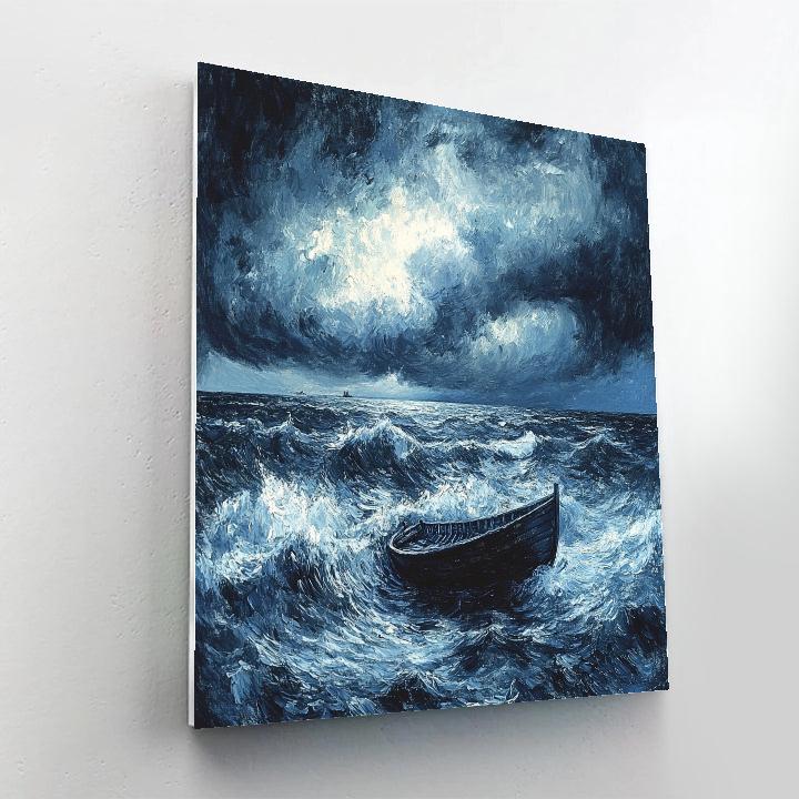 Edward Munch Inspired Stormy Ocean Landscape Painting by numbers kit