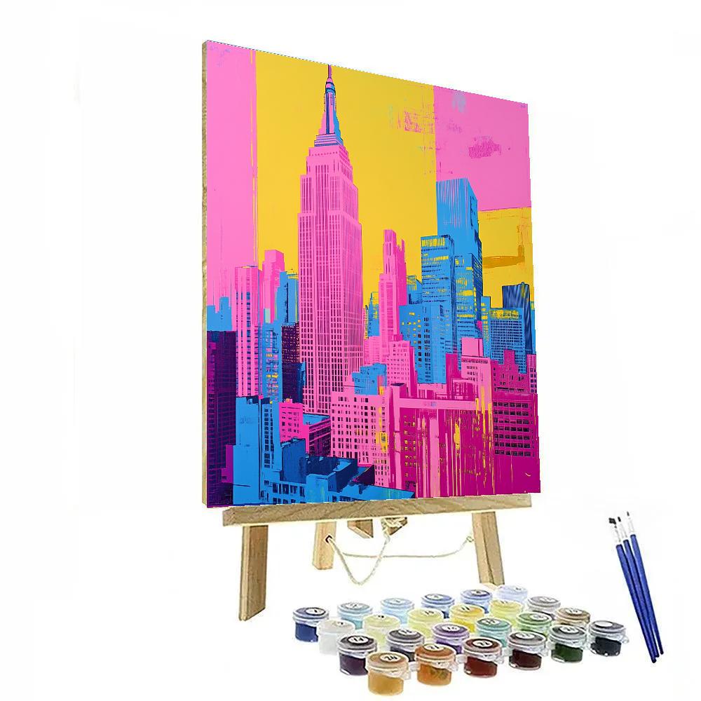 Andy Warhol Inspired Neon Pop Art Cityscape Paint by numbers kits