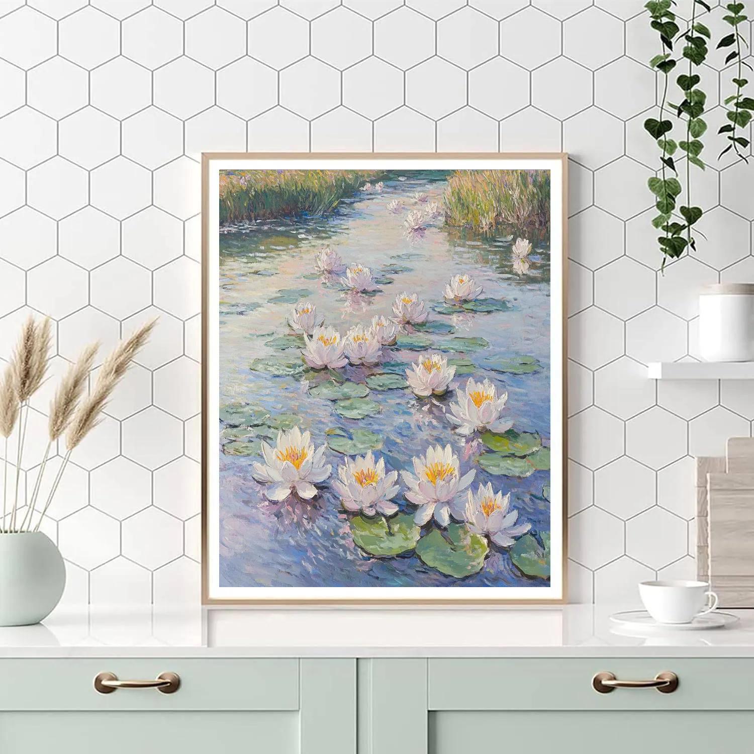 Claude Monet Inspired River With Water Lilies Painting by numbers kit