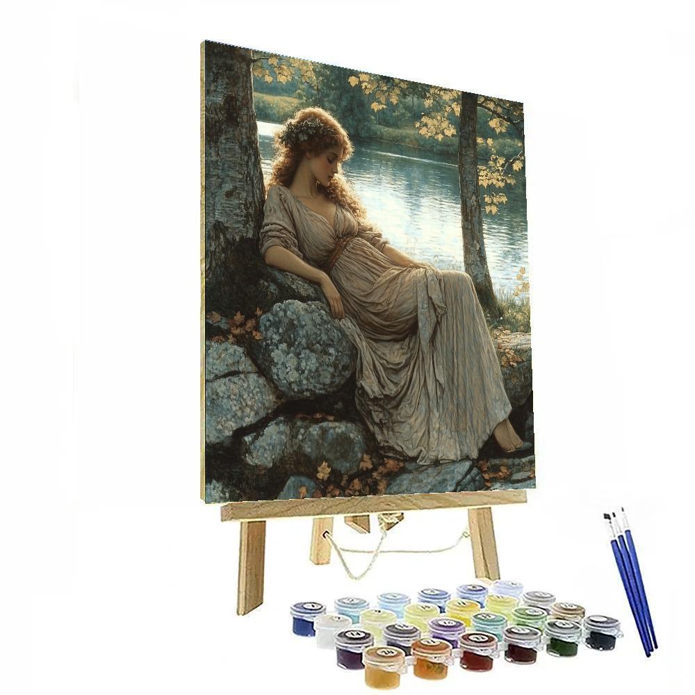 John William Waterhouse Inspired Mythological Nymph By Lake Paint by numbers kits
