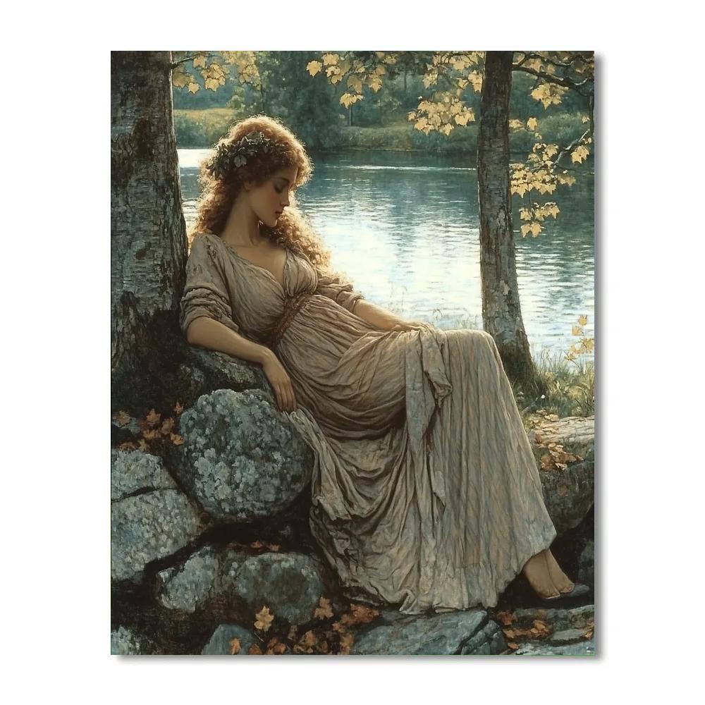 John William Waterhouse Inspired Mythological Nymph By Lake Paint by numbers kits