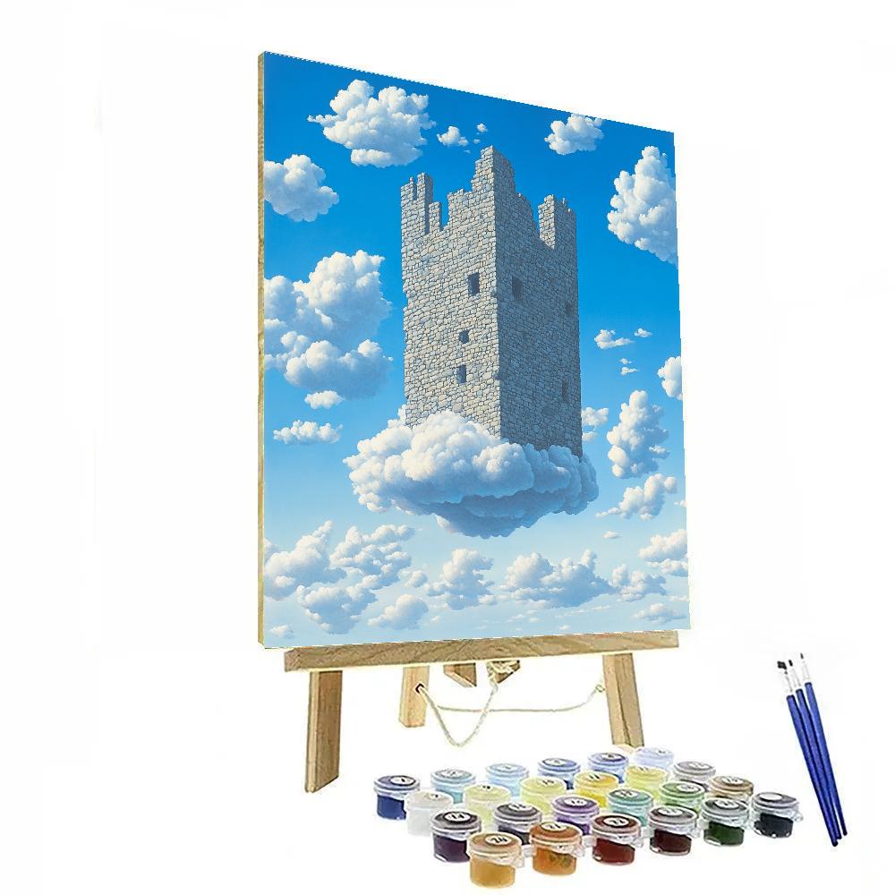 René Magritte Inspired Floating Castle In The Sky Painting by numbers kit